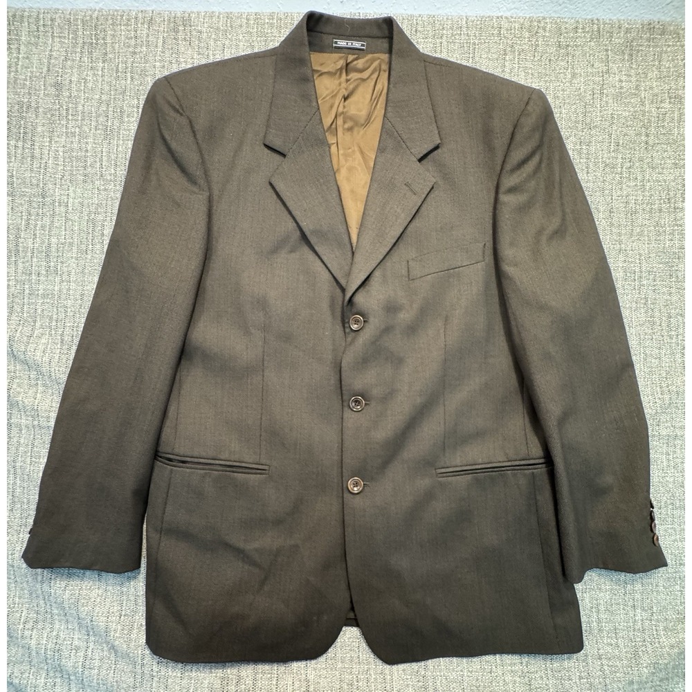 Ermenegildo Zegna‎ Blazer Mens 54R Wool 3-Button Sport Coat Jacket Brown 7861